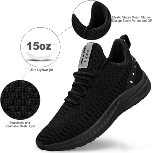 Feethit Mens Slip On Walking Shoes Blade Tennis Shoes Non Slip Running Shoes Lightweight Workout Shoes Breathable Mesh Fashion Sneakers