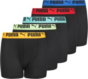 PUMA Boys' 5 Pack Performance Boxer Briefs