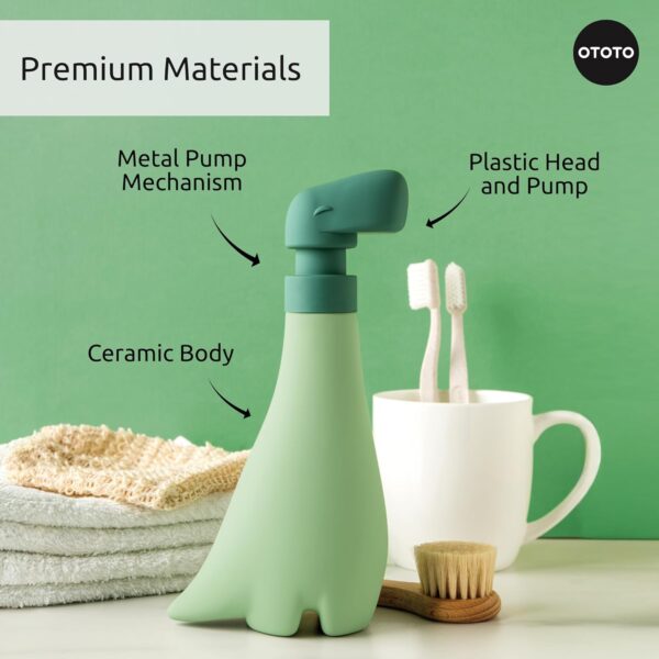 New OTOTO Soapasaurous Dino Hand Soap Dispenser - Cute Soap Dispenser Bathroom Accessories, Liquid Dish Soap Dispenser, Kitchen Soap Dispenser, Cute Kitchen Accessories, Unique Kitchen Gadgets