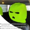 2 PCS Car Headrest Cover, Personalized Funny Car Seat Full Face Mask, Ski Mask Wrap Protection for Auto Front Seat Rest Decoration, Universal Interior Car Accessories (Fluorescent Yellow)