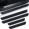 SINGARO Car Door Threshold Protection, 4PCS Door Edge Step Dust Shield Cover, Door Width 23.6x2.36inch Car/SUV Universal Rubber Scratch Resistant Exterior Accessories (Black)