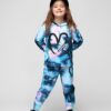 Toddler Baby Girls Clothes Long-sleeve Tie Dye Hoodie Pullover and Sweatpants Heart Print Hooded Outfits Set