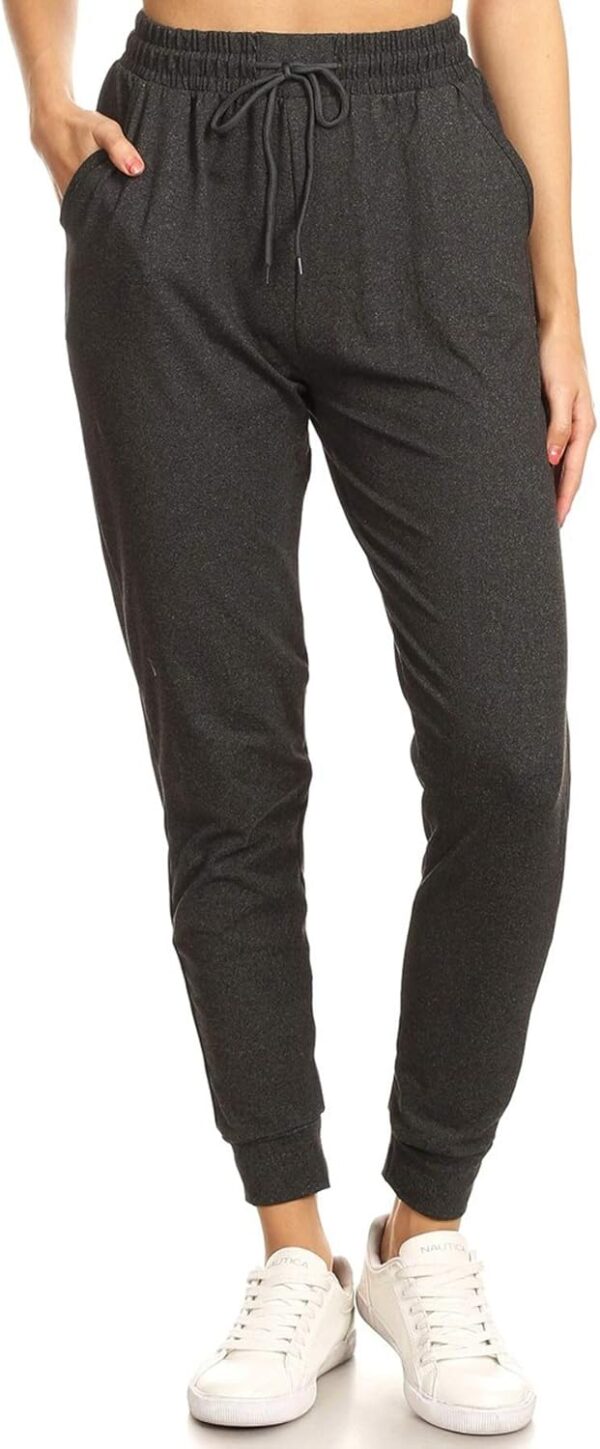 Leggings Depot Women's Relaxed-fit Jogger Track Cuff Sweatpants with Pockets for Yoga, Workout