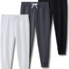 3 Pack Boys Lightweight Jogger Pants, Youth Athletic Sweatpants, Kids Toddlers Clothes Apparel