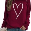 Valentine's Day Crewneck Pullover Shirts Women Long Sleeve Love Heart Sweatshirts Graphic Lover Gift Mother’s Day