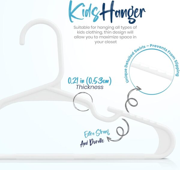 Utopia Home 60 Pack Kids Hangers - 11.5 Inch Plastic Baby Hangers for Closet - Childrens Hangers for Clothes & Infant Hangers for Closet (White)