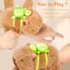 Cute Capybara Car Shift Knob Accessories Funny Capybara Plush with Turtle Gear Shifter Decor Car Decorations Gifts for Girls Men Women 5.9 in