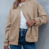 EVALESS Bomber Jackets for Women Spring Fashion 2025 Cute Jacquard Coats Lightweight Zip Up Jackets Dressy Casual