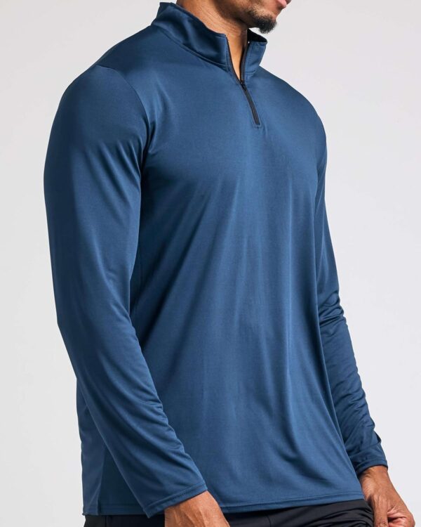 Real Essentials 3 Pack: Men's Dry-Fit Active Quarter Zip Long Sleeve Athletic Performance Pullover (Available In Big & Tall)