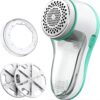 POPCHOSE Fabric Shaver, Lint Remover for Clothes, Electric Lint Shaver with 6-Leaf Blades, Sweater Shavers to Remove Pilling for Clothing, Couch, Furniture, Fuzz, Lint Ball, Bobbles, Spring Green