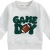 Toddler Baby Girl Boy Fall Clothes Football Game Day Sweatshirt Tops Crewneck Pullovers Shirt Kids Football Outfit