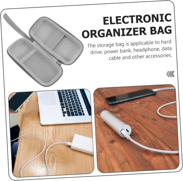 Portable External Hard Drive Storage Case Multi Purpose Organizer for Data Cables Earphone Accessories and Electronic Gadgets Grey Travel Cable Organizer Bag