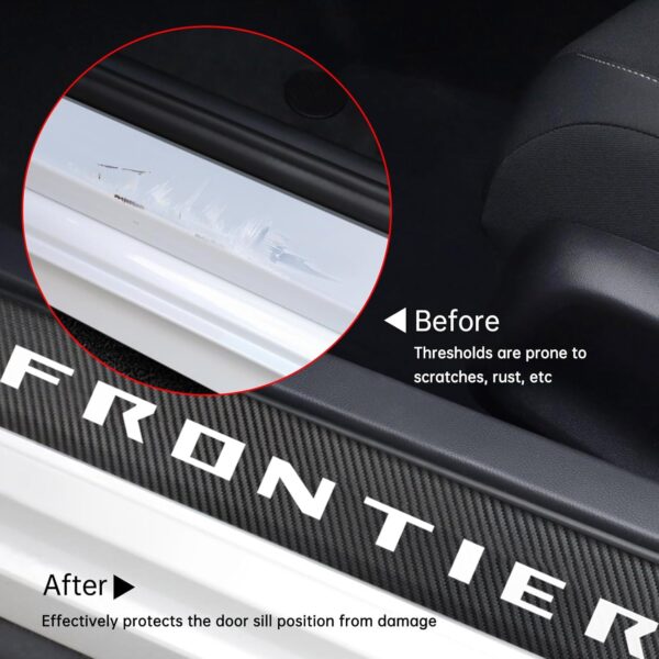 Car Door Sill Protector Compatible with Nissan Frontier Accessories, for Frontier Door Sill Guard Decoration Door Sill Scuff Plate Sticker