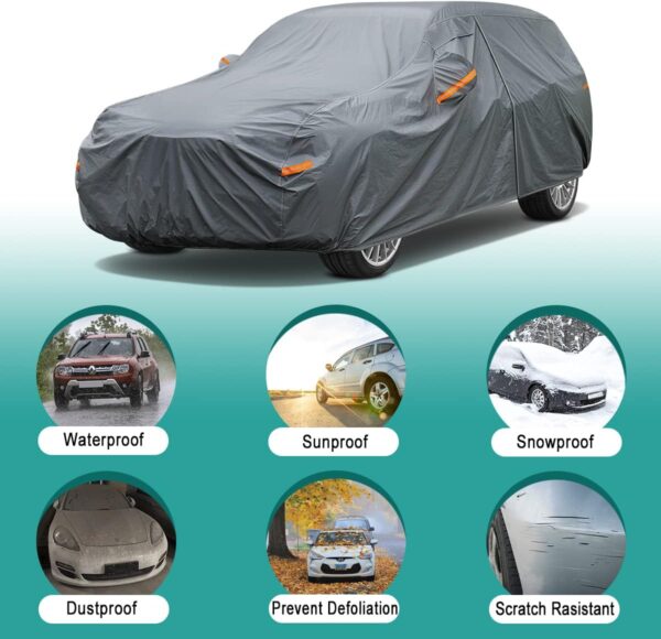 Premium Car Cover Custom Fit Toyota Corolla Cross (2022-2025), 16 Layers Heavy Duty Car Cover Waterproof All Weather with Zipper Door for Sun Rain Snow Dust Uv Protection