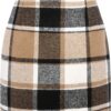 IDEALSANXUN Womens High Waist Plaid Skirt Bodycon Pencil Wool Mini Skirts