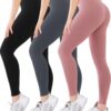 Blisset 3 Pack High Waisted Leggings for Women-Soft Athletic Tummy Control Pants for Running Yoga Workout Reg & Plus Size