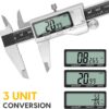 Digital Caliper Measuring Tool, 6 Inch Caliper Tool with Large LCD Screen, Easy Switch from Inch Millimeter Fraction, Stainless Steel Vernier Caliper Digital Micrometer for DIY/Household