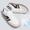 LUCKY STEP Women Classic Retro Gum Sole Fashion Sneakers Casual Tennis Skate Shoe Genuine Leather Walking Footwear Anti Slip Trainers