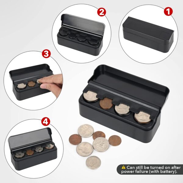 SINGARO Coin Holder for Car, Coin Change Organizer Compatible with Coins of Different Sizes, Dash-Mounted Holder Suitable for Most Cars, Trucks(Black)