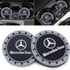 Car Cup Coaster Compatible with Mercedes Benz A-Class C-Class CLA CLS AMG GLC GLE GLS Recessed Silicone Cup Holder Coaster Interior Accessories 2.75in 2Pieces