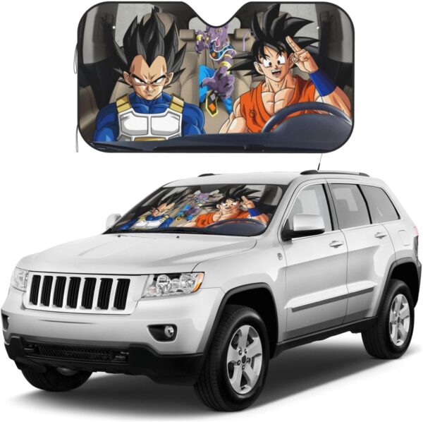 Anime car Windshield Sun Shade for SUV Funny Foldable heatshield Front Window car Sun Shade Windshield car Accessories Blocks UV Rays Sun Visor Protector Keep Your Vehicle Cool 51.2X27.5inch