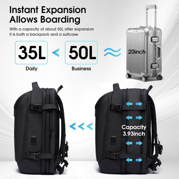 Vacuum backpack with pump,compression backpack for travel,50l Airback Backpack With Vacuum Seal,Business Back Pack,USB Charging Port bags Water Resistant Travel Backpack for Women & Men