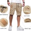 JMIERR Mens Casual Shorts - Cotton Drawstring Summer Beach Stretch Twill Chino Golf Shorts