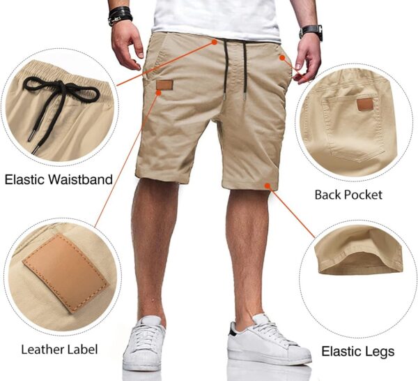 JMIERR Mens Casual Shorts - Cotton Drawstring Summer Beach Stretch Twill Chino Golf Shorts