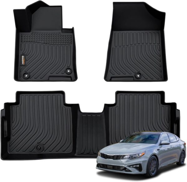 Binmotor-Floor Mats for Kia Optima 2016-2020丨2015-2019 Hyundai Sonata, Optima All Weather Car Mat, Optima Accessories Mats, Rubber Liners for Kia Optima, Floor Mat for Hyundai Sonata Accessories