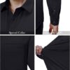 Alimens & Gentle Mens Dress Shirts 4-Way Stretch Long Sleeve Collared Casual Solid Wedding Dating Button Down Shirt