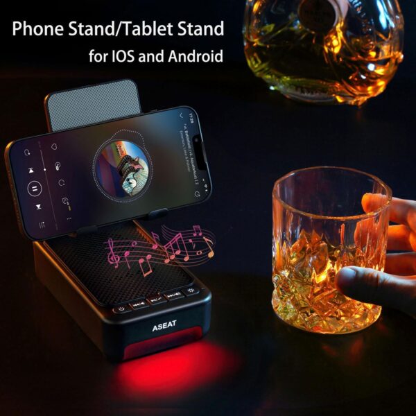 Gifts for Men Him, Cell Phone Stand with Bluetooth Speaker&Led Color Changing Light, Unique Gifts for Women Dad Her Husband, Birthday Gifts for Men