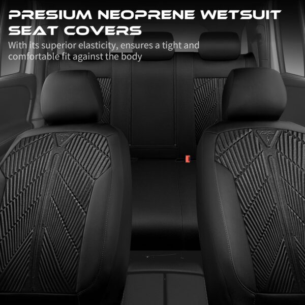 CAR PASS Waterproof Seat Covers Full Set,Neoprene Wetsuit, All-Weather Non-Slip Durable, Universal Fit for SUV, Sedans, Trucks, Vans, with Armrest & Airbag Compatibable