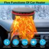 12V Car Heater,Portable Fast Heating Auto Car Heater Defroster Windshield Defogger Automobile Windscreen Heater Plug in Cigarette Lighter 360 Degree Rotary for All Cars (Red Black)