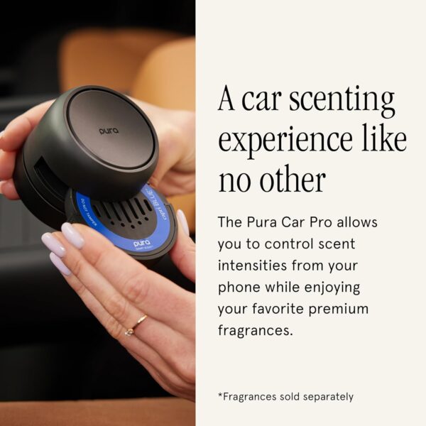 Pura Car Pro - Portable Smart Fragrance Diffusion - Rechargeable & Cordless Fragrance Diffusion for Car Rides - Portable Smart Car Diffuser - Automatic Start & Stop Accelerometer Detects Motion