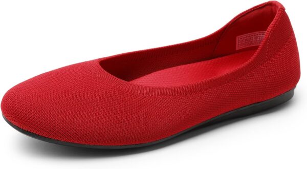 DREAM PAIRS Wide Ballet Flats Shoes for Women, Width Foldable Knit Women's Flats with Arch Support, Comfortable Shoes for Women Dressy Casual Work Office