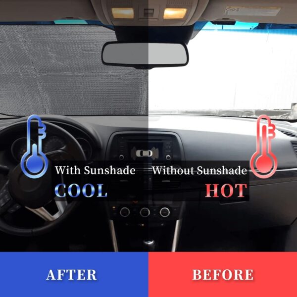 Anime car Windshield Sun Shade for SUV Funny Foldable heatshield Front Window car Sun Shade Windshield car Accessories Blocks UV Rays Sun Visor Protector Keep Your Vehicle Cool 51.2X27.5inch