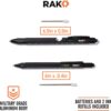 RAK Multitool Pen 2-Pack - Multi-Tool Pens with LED Light, Flathead & Phillips Screwdrivers, Level, Ruler, Bottle Opener, and Stylus. Gift-Ready Box with Ink Refills & Batteries. Great for EDC.