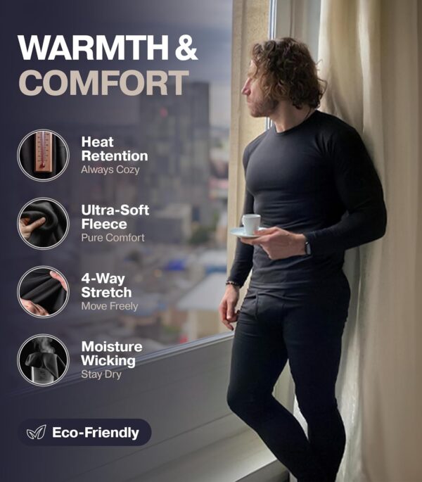 Thermajohn Long Johns Thermal Underwear for Men Fleece Lined Base Layer Set for Cold Weather