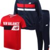 New Balance Boys' Sweatsuit Set - 3 Piece Zip Up Jacket, Graphic Tee, and Jogger Pants - Boys Activewear Tricot Jogset (4-12)