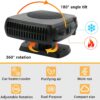 200W Car Heater, 12V Car Heater That Plugs into Cigarette Lighter, Portable Car Heaters and Car Defroster Windshield Defogger, Heater for Car with 360 Degree Rotary Base