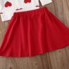 GOOCHEER Valentine's Day Toddler Girl Outfit Heart Long Sleeve Top Skirt 2pcs Kids Toddler Girl Valentine's Day Clothes Set