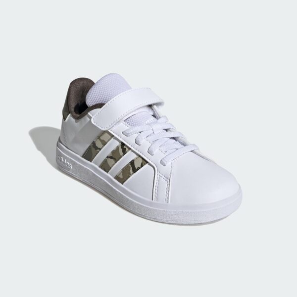 adidas Unisex-Child Grand Court 2.0 Elastic Lace Sneaker