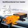 12V 200W Portable Car Heater,Automobile Windscreen Fan 2 in 1 Fast Heating & Cooling Electric Heater Fan Portable Fast Demisting Defroster(Orange and Black)