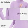 JOCMIC Girls Athletic Jacket Long Sleeve Horse Riding Shirts Fall Jackets Half Zip Sweatshirts with Thumbhole