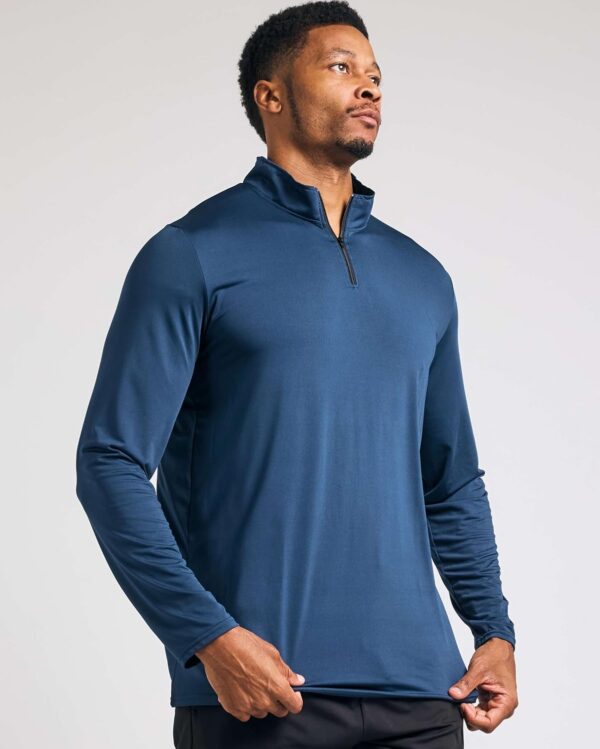 Real Essentials 3 Pack: Men's Dry-Fit Active Quarter Zip Long Sleeve Athletic Performance Pullover (Available In Big & Tall)