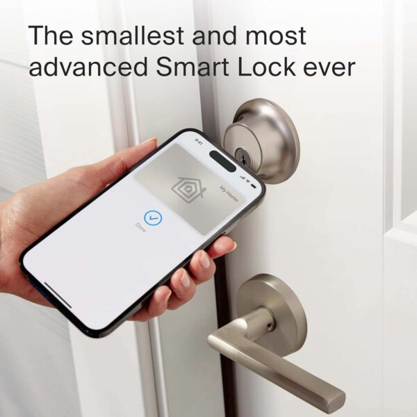 Level Lock+ (Wi-Fi) Smart Lock - World's Smallest Smart Lock Plus Apple Home Keys - Lock/Unlock from Anywhere - Level App for iOS & Android - Works with Apple Home, Alexa, Google Home (Satin Nickel)