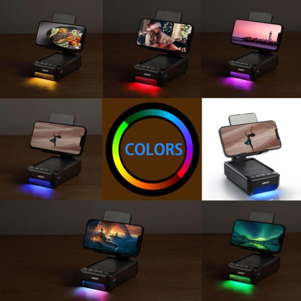 Gifts for Men Him, Cell Phone Stand with Bluetooth Speaker&Led Color Changing Light, Unique Gifts for Women Dad Her Husband, Birthday Gifts for Men