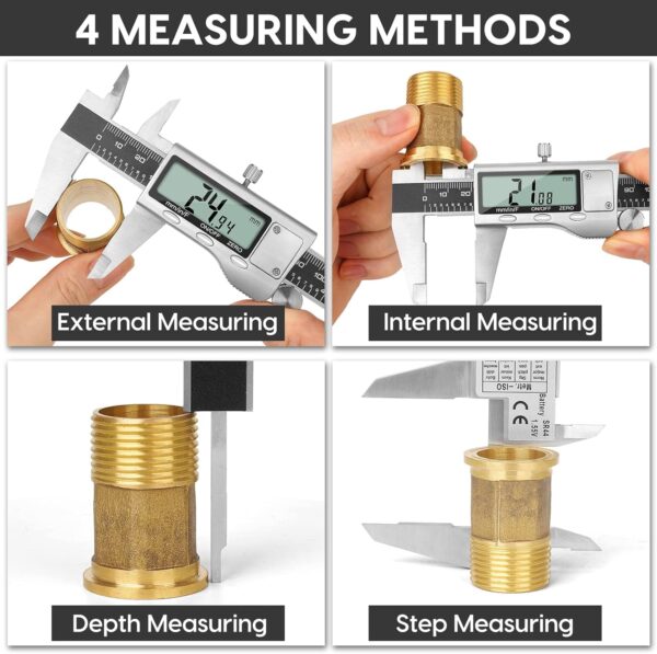 Digital Caliper Measuring Tool, 6 Inch Caliper Tool with Large LCD Screen, Easy Switch from Inch Millimeter Fraction, Stainless Steel Vernier Caliper Digital Micrometer for DIY/Household