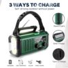 10000mAh Crank Radio, Emergency Radio, Solar Radio, NOAA/AM/FM Weather Radio, USB Type-C Charging, Dynamo Radio, Polymer Battery, Torch & LED Reading Light, SOS Alarm, Compass for Camping