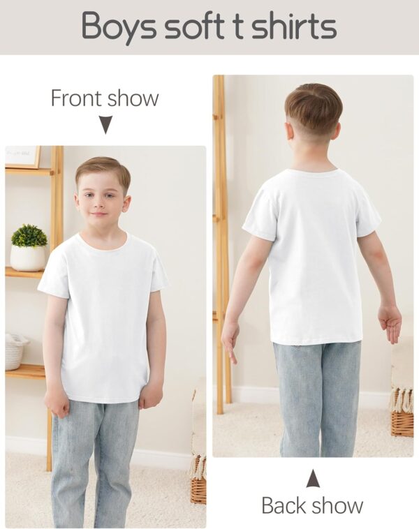 5 Pack Boys Shirts Short Sleeve Shirts for Boys Cotton T-Shirts Kids Toddler Tshirts Tees Clothes Summer Tops